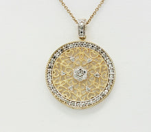 Load image into Gallery viewer, Art Deco 925 Sterling Silver Gold Dipped Pendant and Chain
