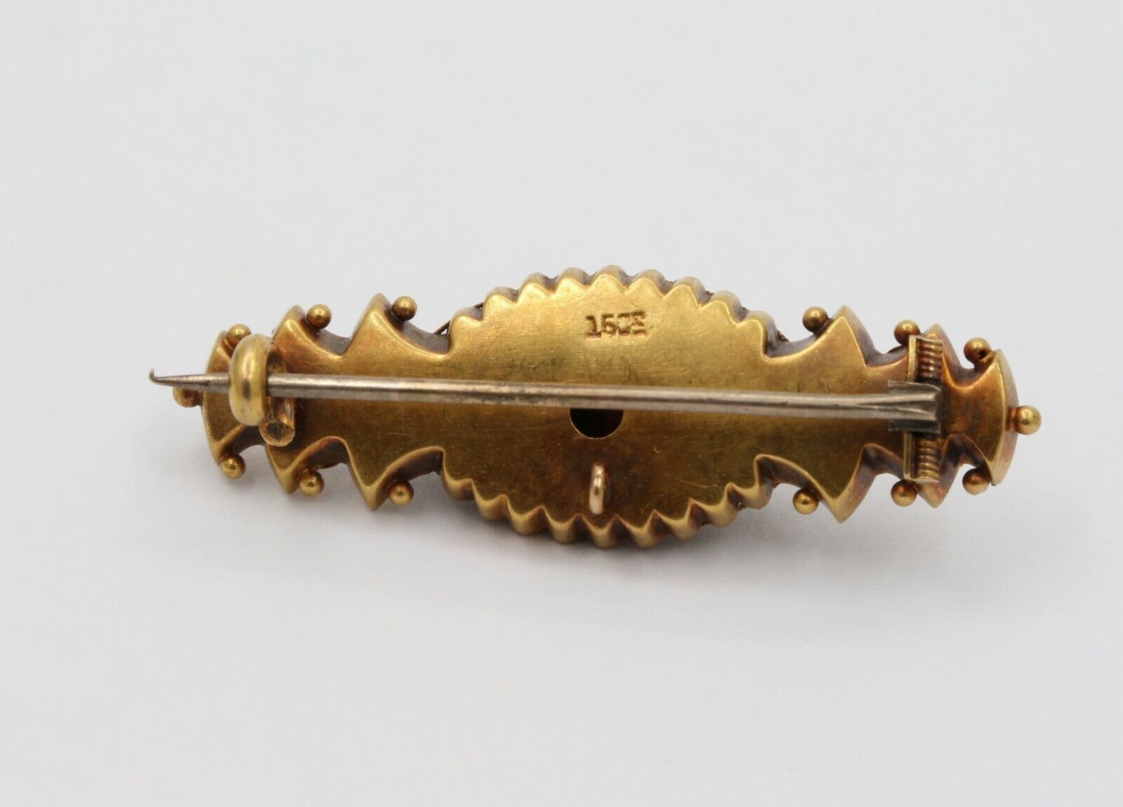 Antique 10K Yellow Gold Floral Brooch Pin