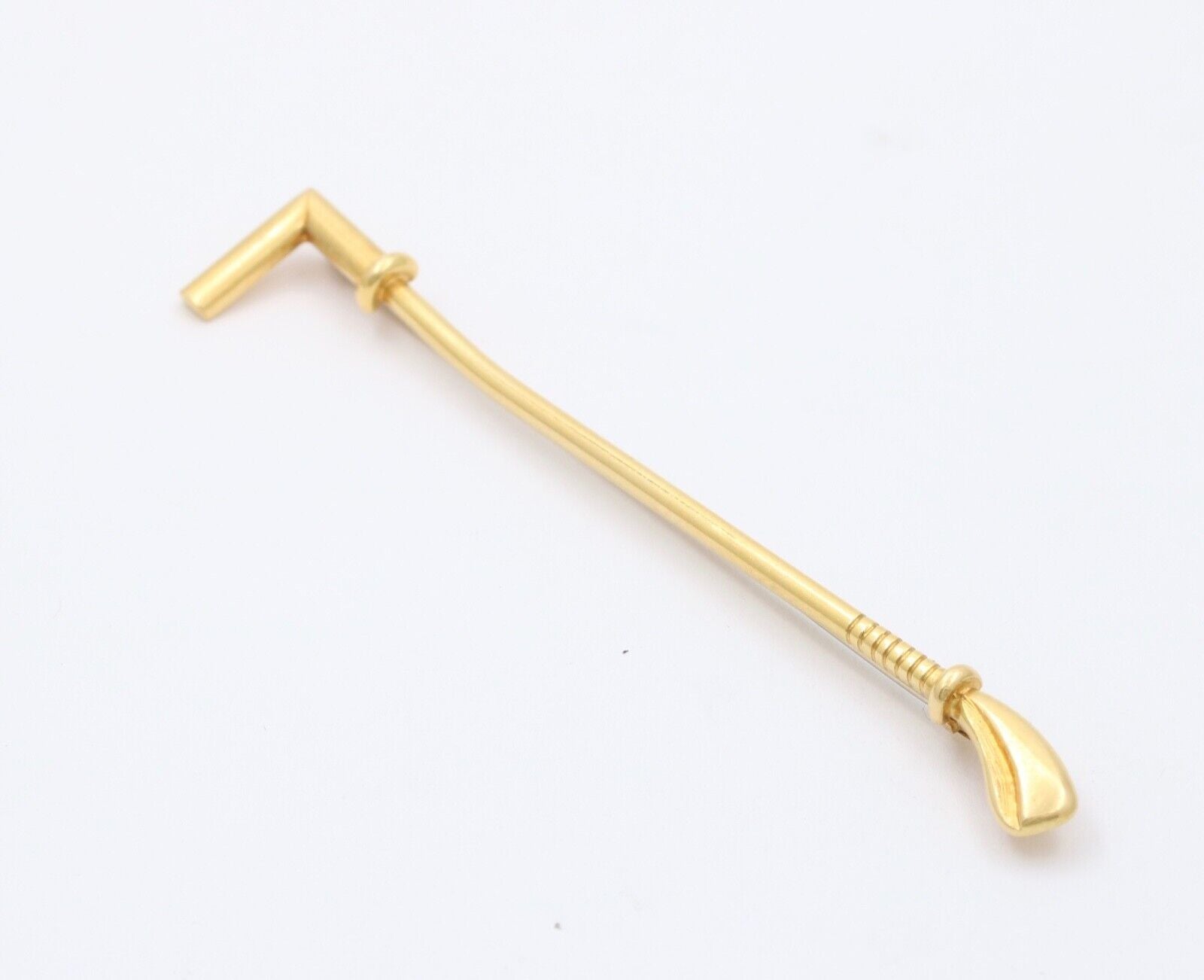 Vintage Horse Riding Crop 18K Yellow Gold Brooch Pin