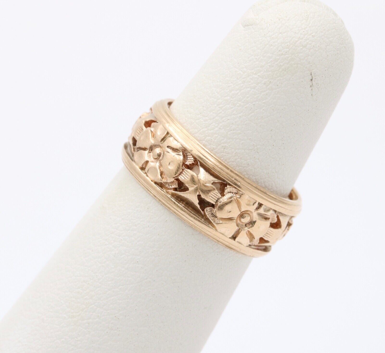 Art Deco Orange Blossom 14K Yellow Gold Wedding Band