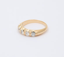 Load image into Gallery viewer, Vintage Five Stone Diamond 18K Gold Ring Band, Wedding Band
