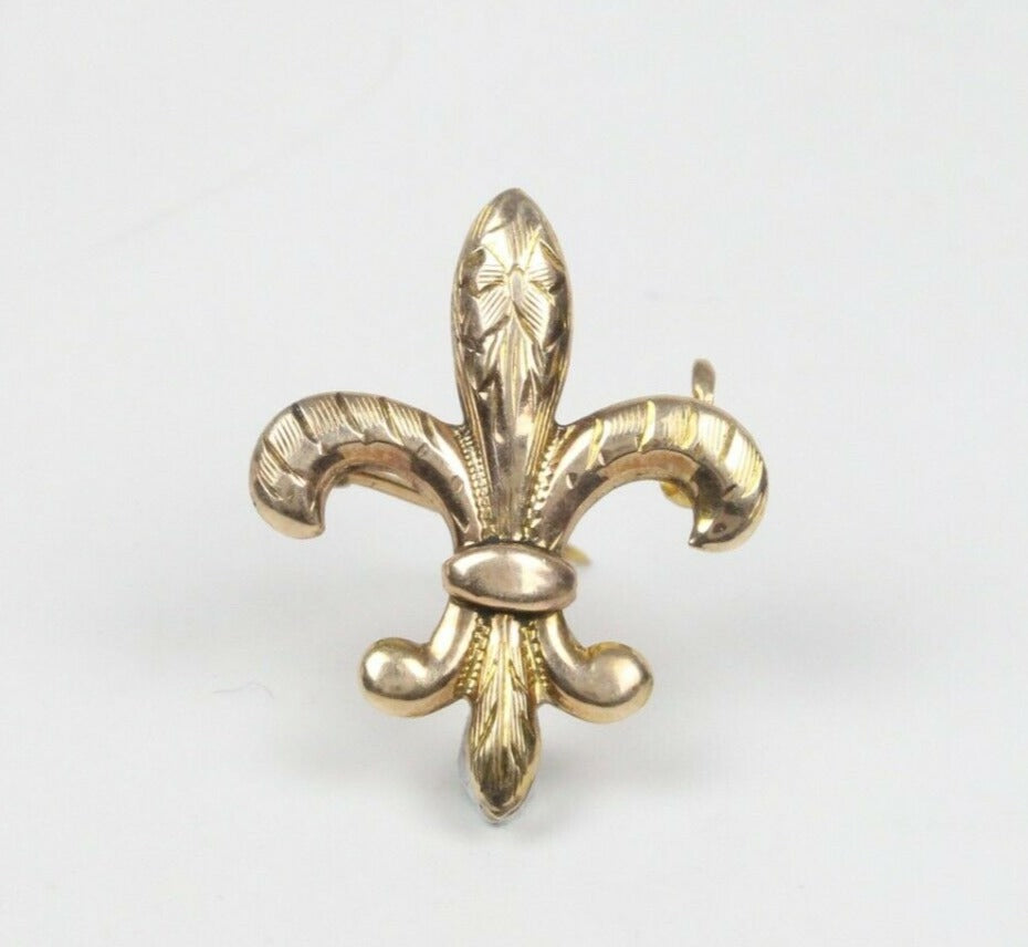 Victorian 12K Fleur De Lis Brooch