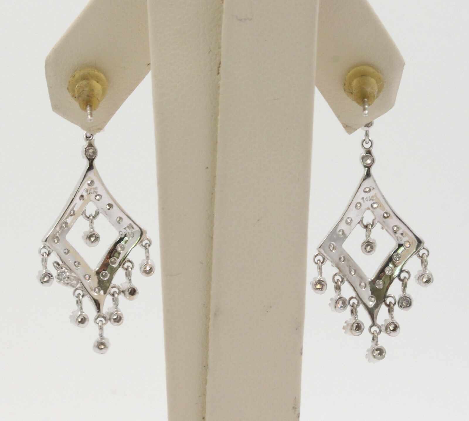 Vintage 14K Chandelier Diamond Drop Earrings