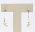 14K Yellow Gold Cubic Zirconia Dangling Drop Earrings