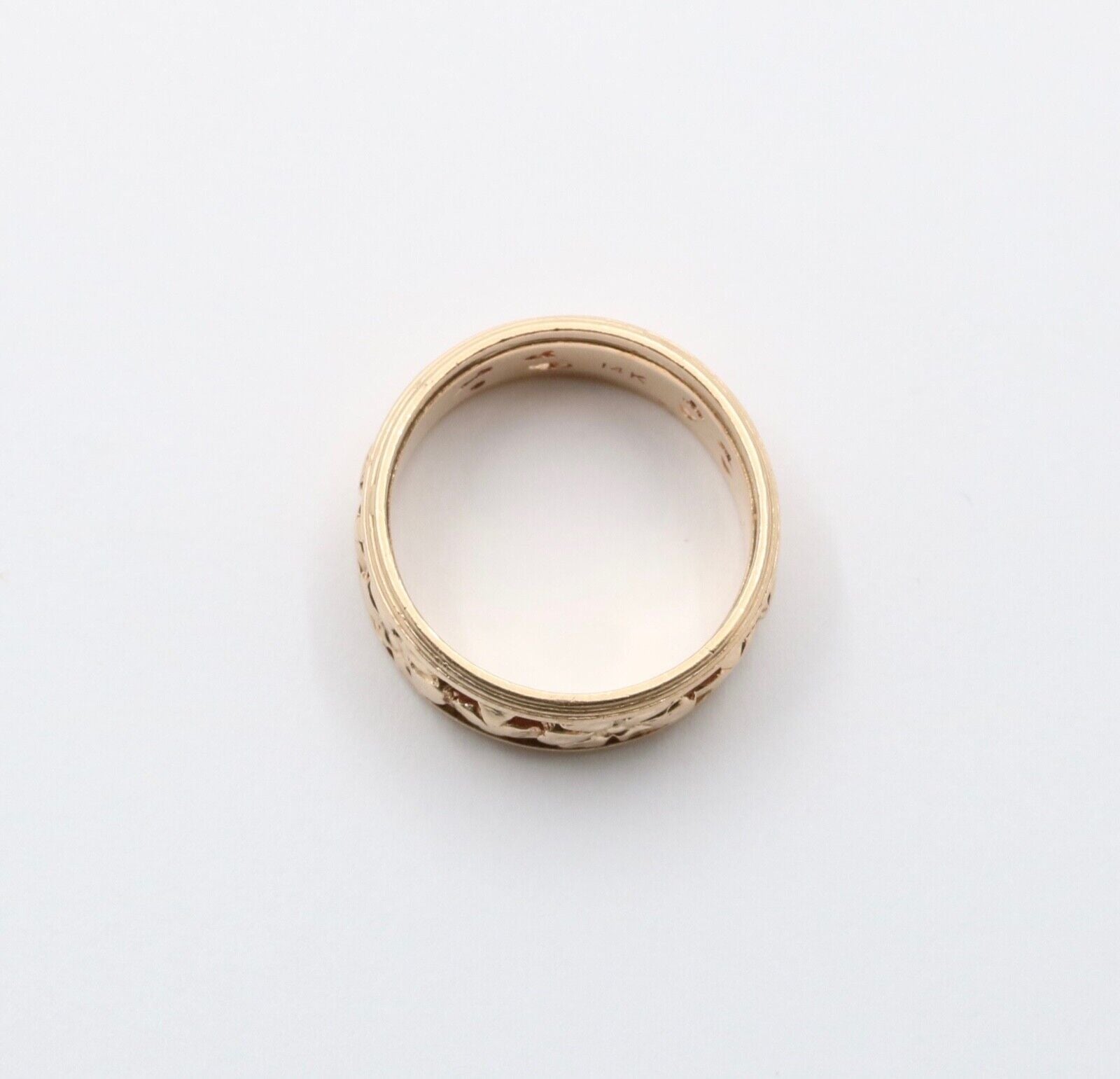 Art Deco Orange Blossom 14K Yellow Gold Wedding Band