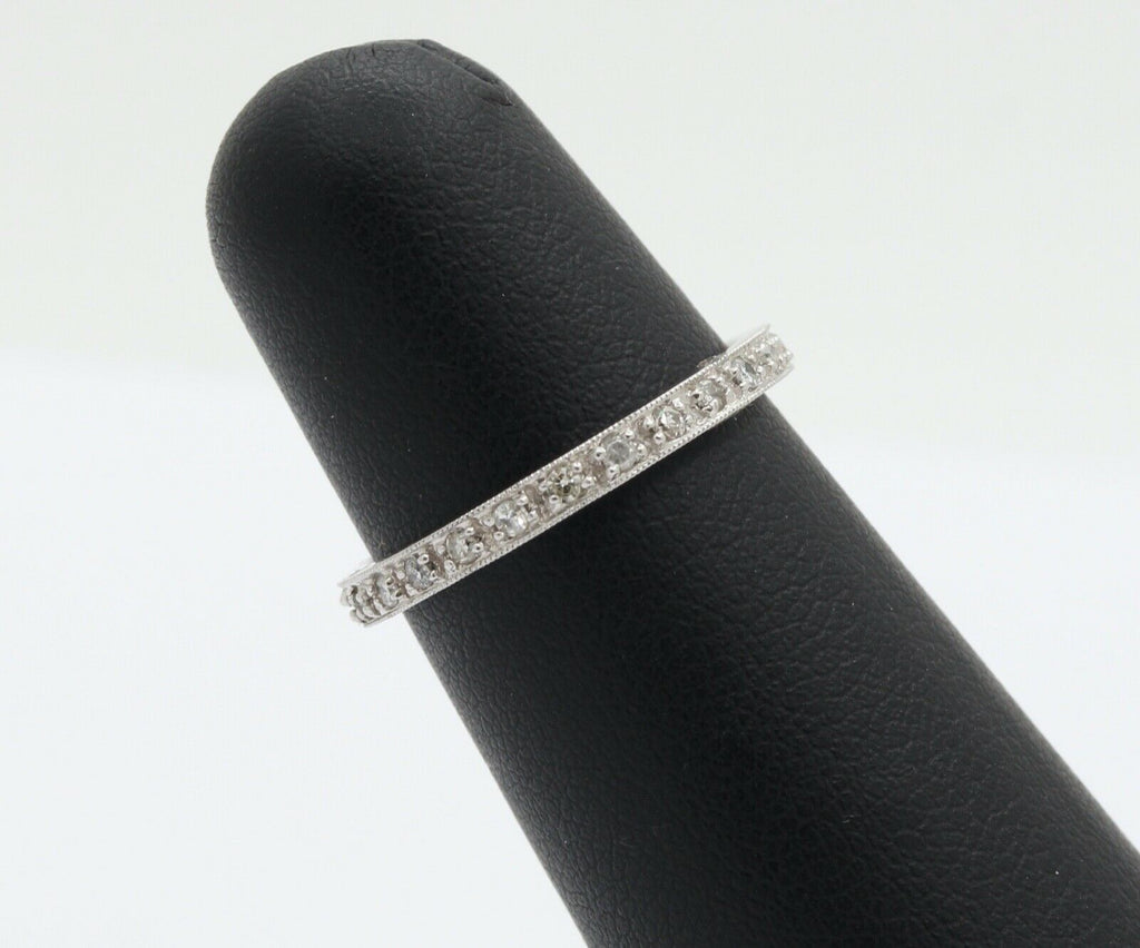 Ladies 18K White Gold Diamonds Stacking Eternity Band