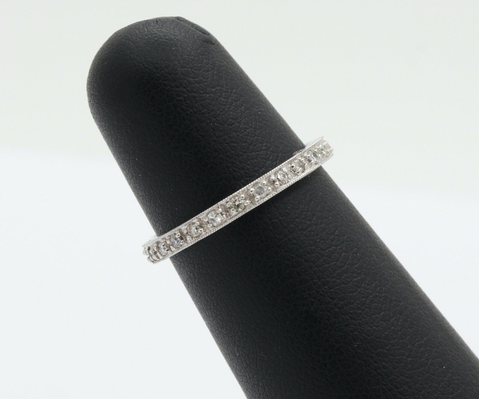 Ladies 18K White Gold Diamonds Stacking Eternity Band