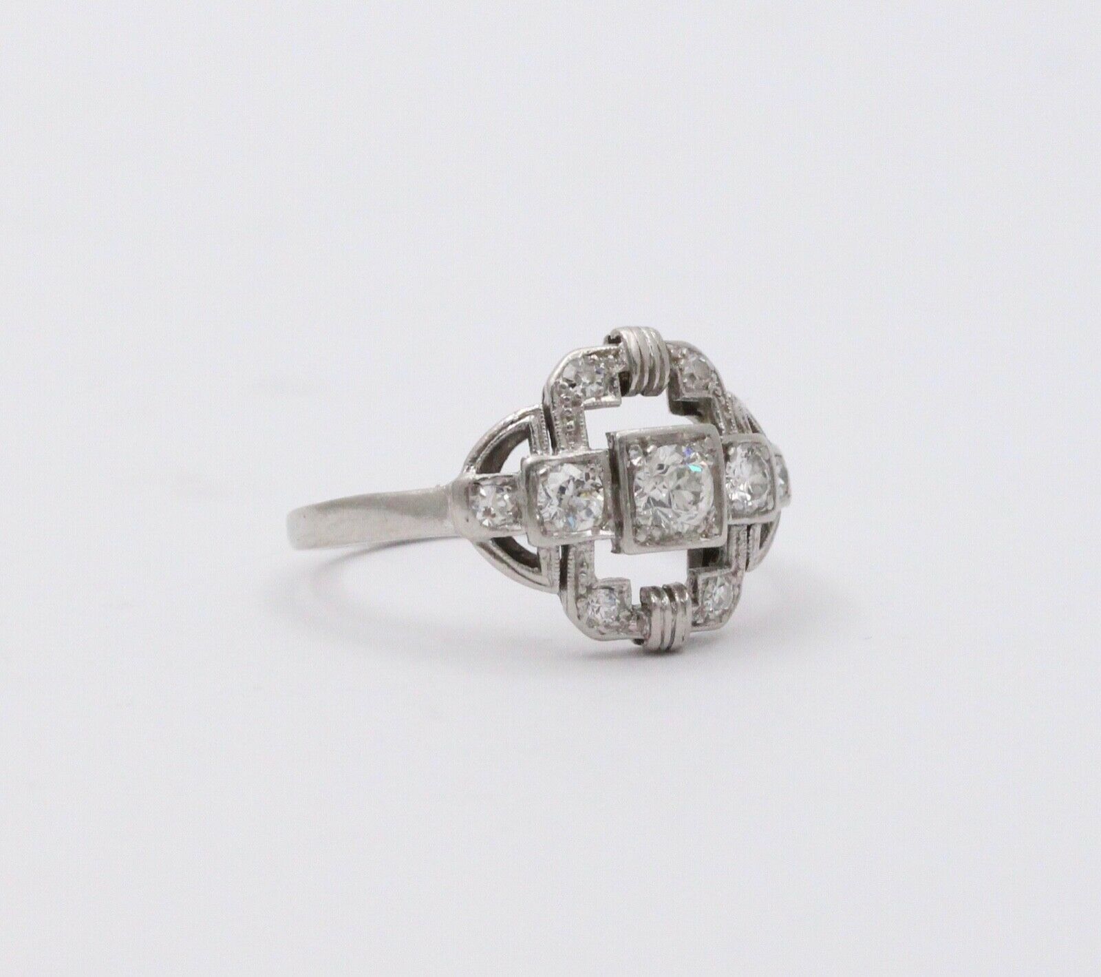 Art Deco Diamonds Platinum Cocktail Ring
