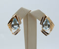 Luxury Earrings!!!! Large Pear Aquamarines Diamonds 14K Yellow Gold Earrings