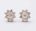 Classic 14K White Gold Round Cut Diamond Approximatlry 1.8 carats Studs. Earring