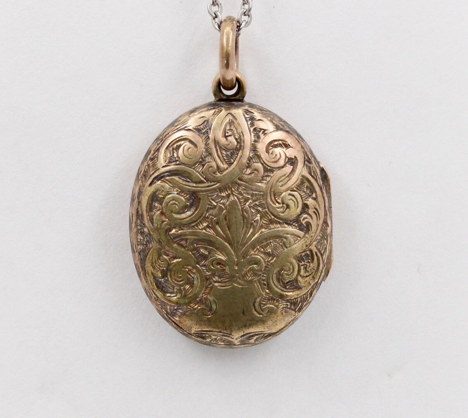 Victorian Mourning 10K Yellow Gold Enamel Cross Locket Pendant