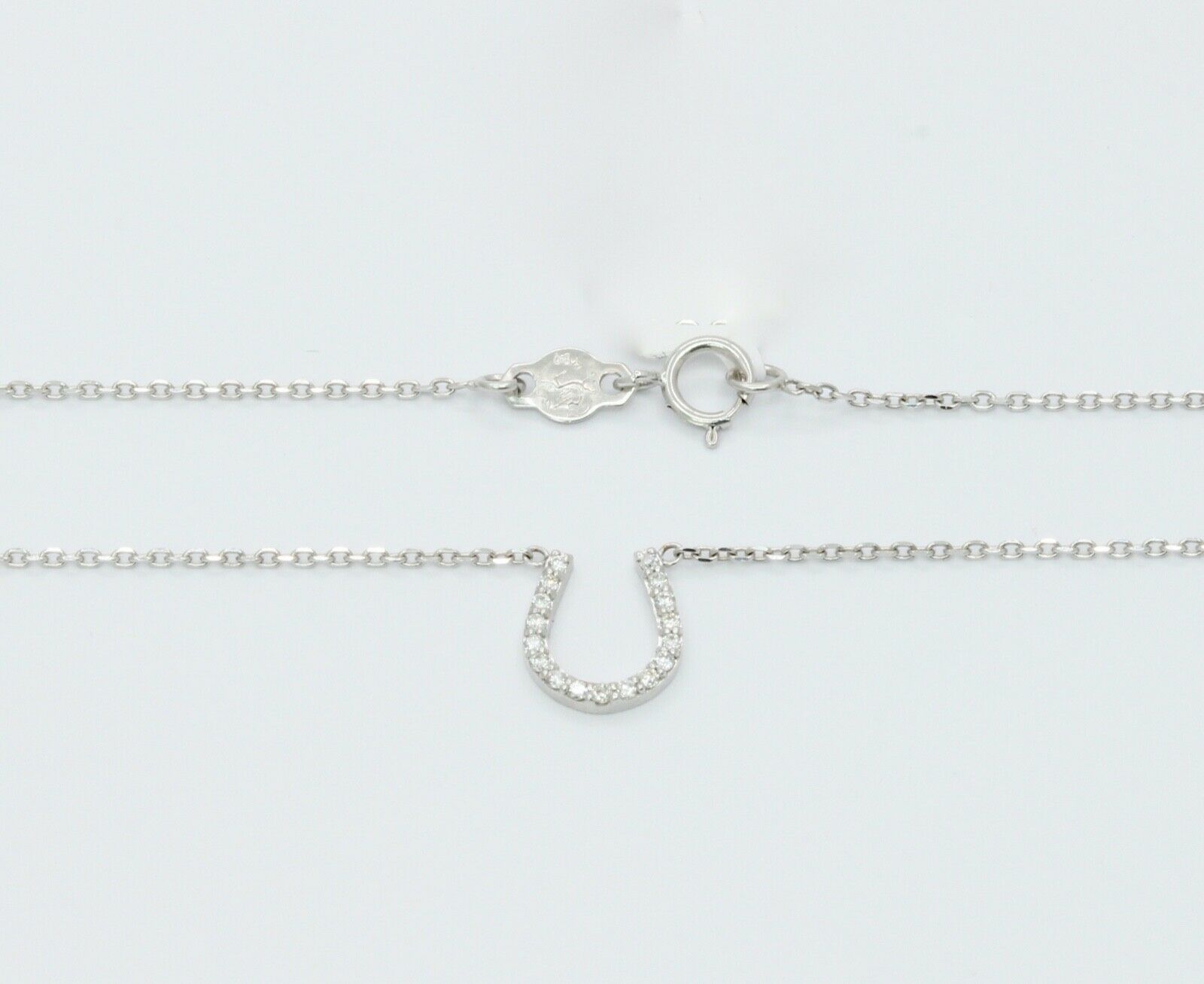 Lucky Horseshoe 18K White Gold Diamonds Necklace Pendant