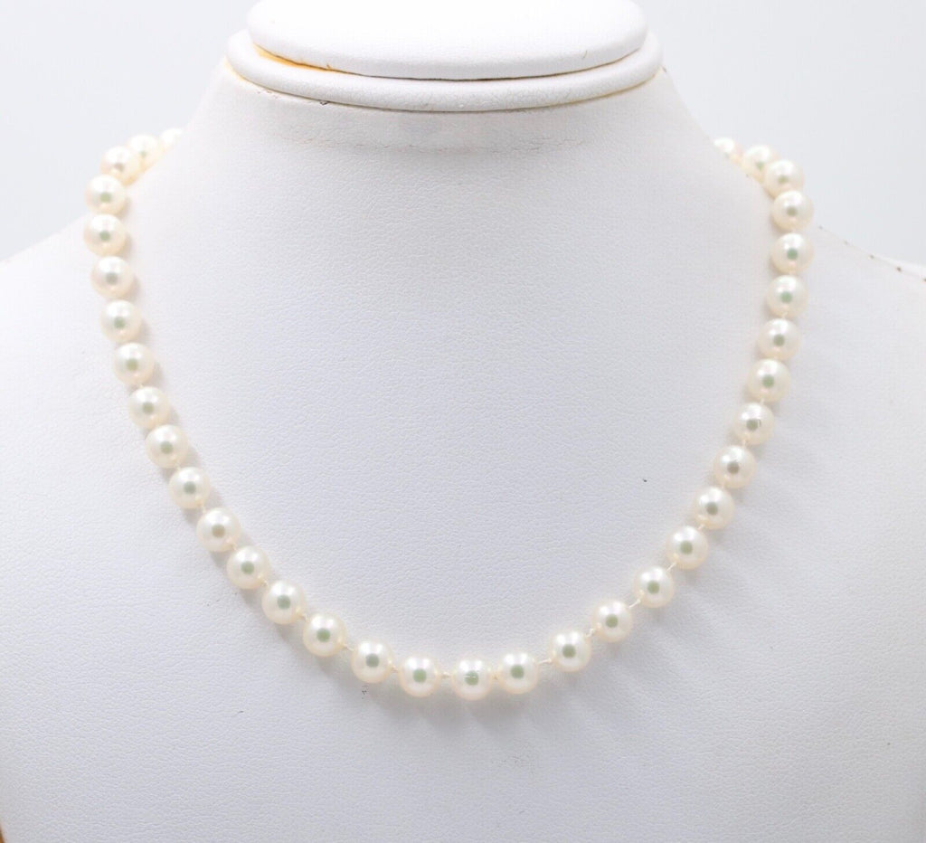 Classic Mikimoto Sterling Silver Cultured Pearl Necklace, June Birthstone.