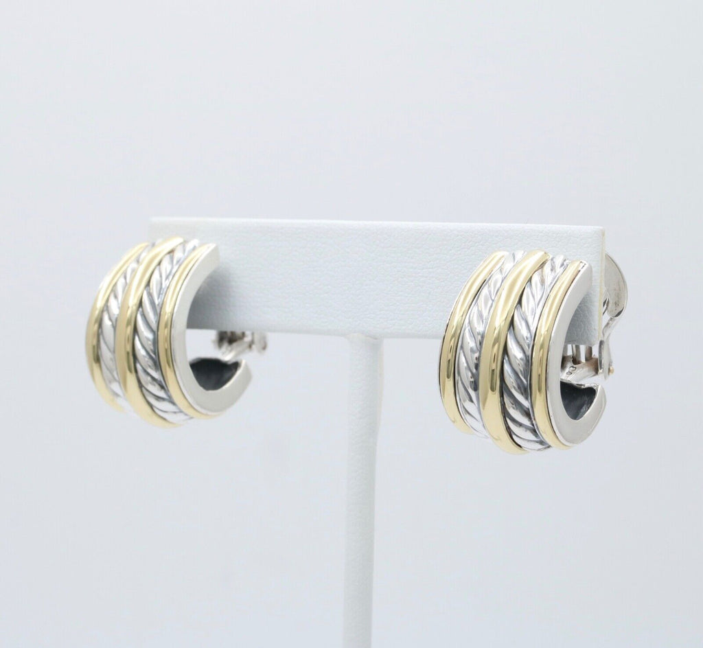 David Yurman Double Cable 750 925 French Back Earrings