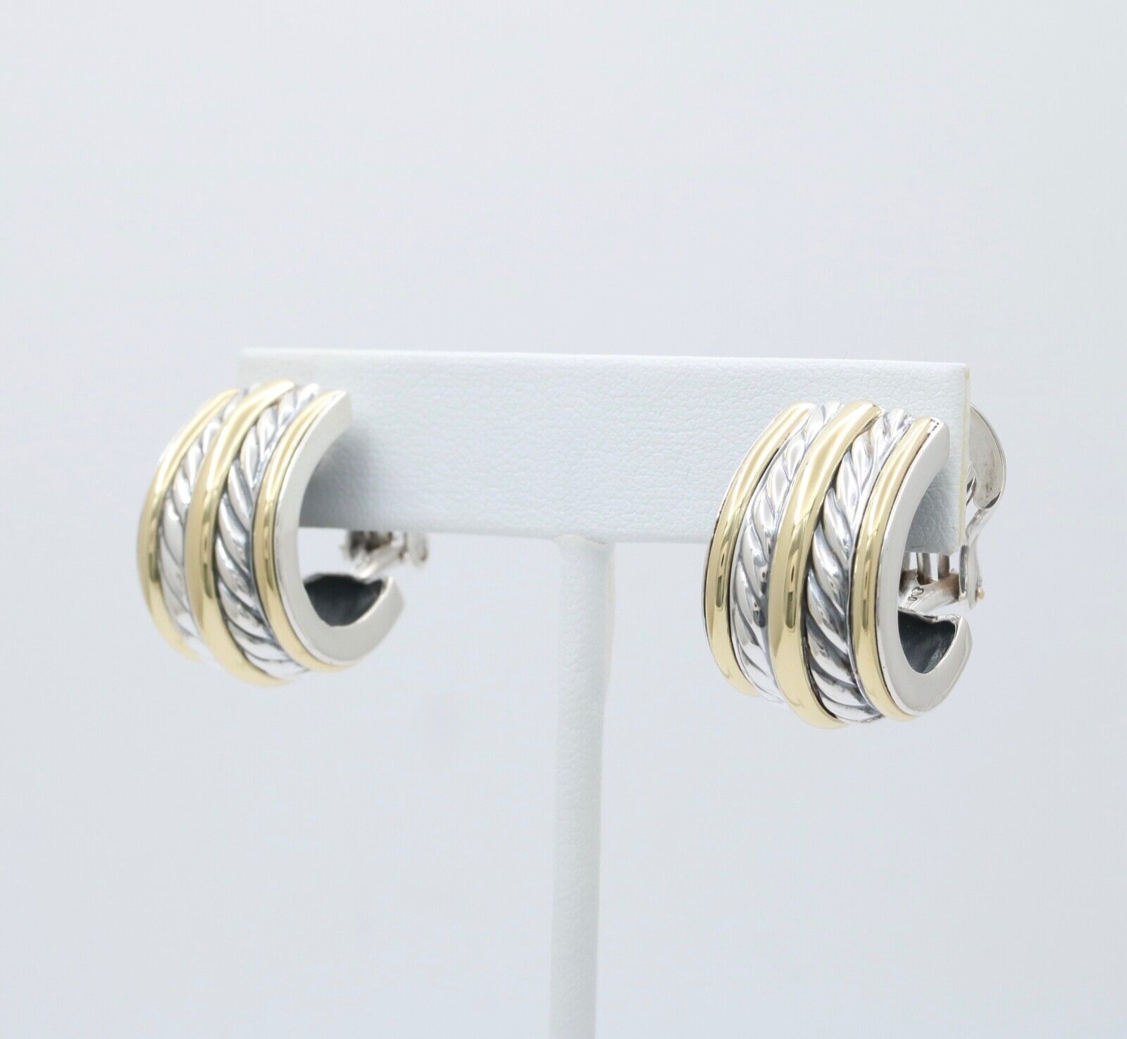 David Yurman Double Cable 750 925 French Back Earrings