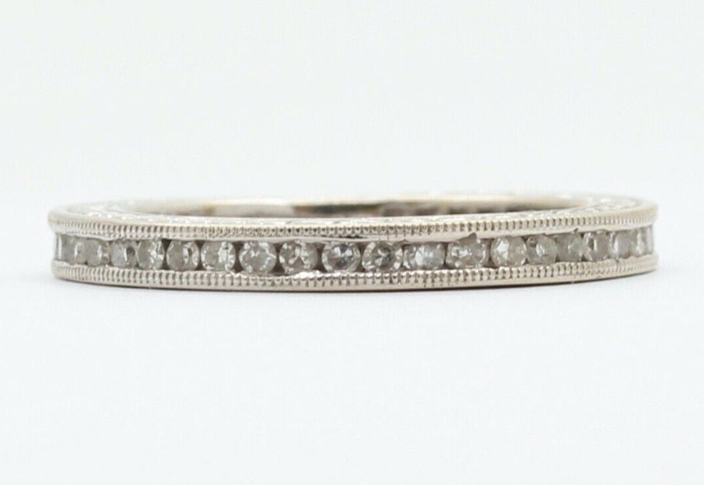 Ladies 18K White Gold Diamonds Stacking Eternity Band