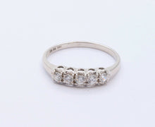 Load image into Gallery viewer, Vintage Ladies 14K White Gold CZ Wedding Band Ring
