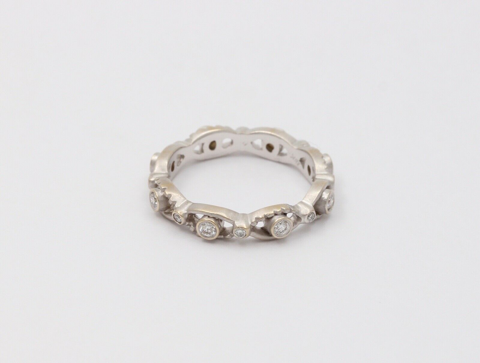 Vintage Infinity Diamond 18K White Gold Eternity Band