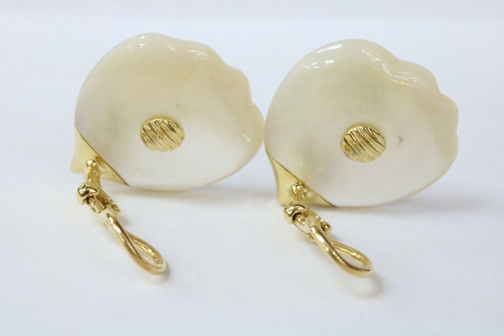 Tiffany and Co. Angela Cummings 18K YG Mother of Pearl Flower Earrings