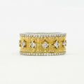 Vintage 9.5MM 18K Yellow Gold Diamond Rustic Band