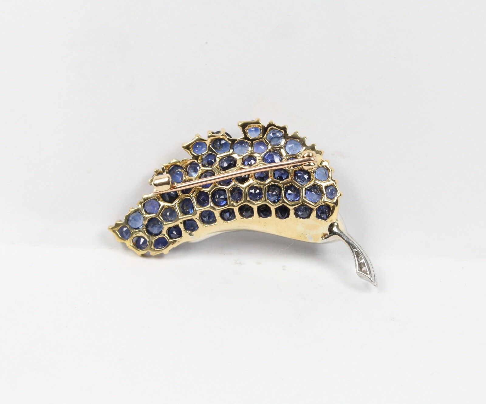 Vintage 18K Sapphire & Diamond Brooch
