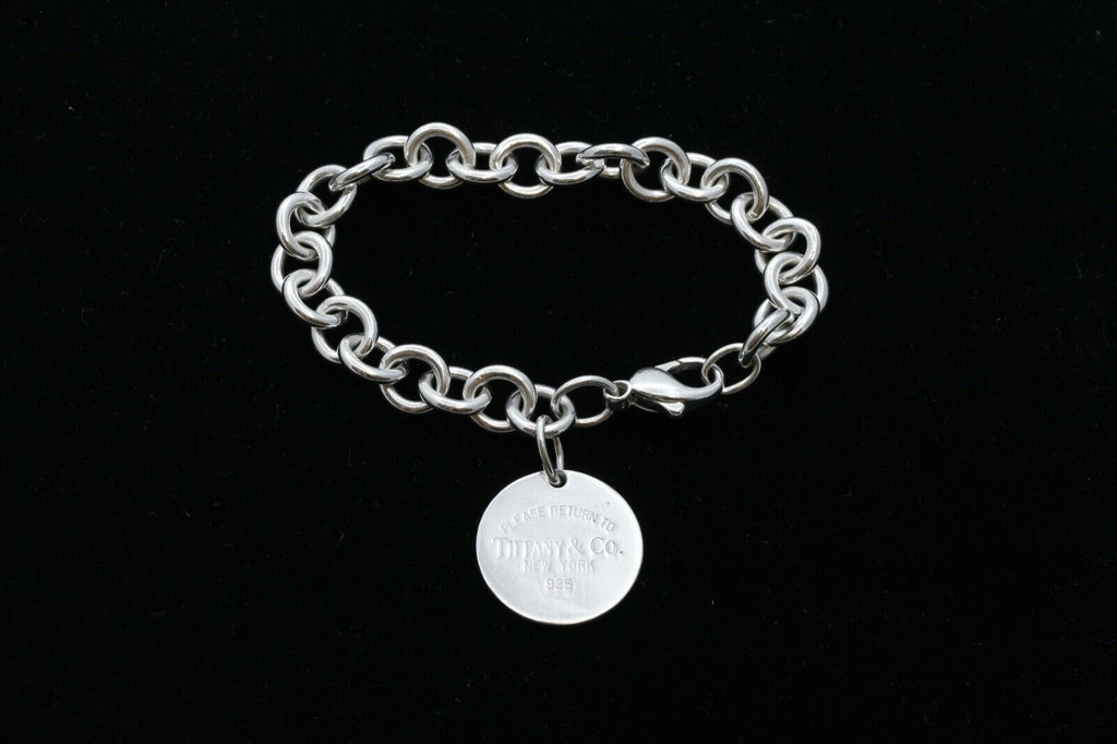 Vintage Tiffany and Co. Round Link Charm Bracelet 925