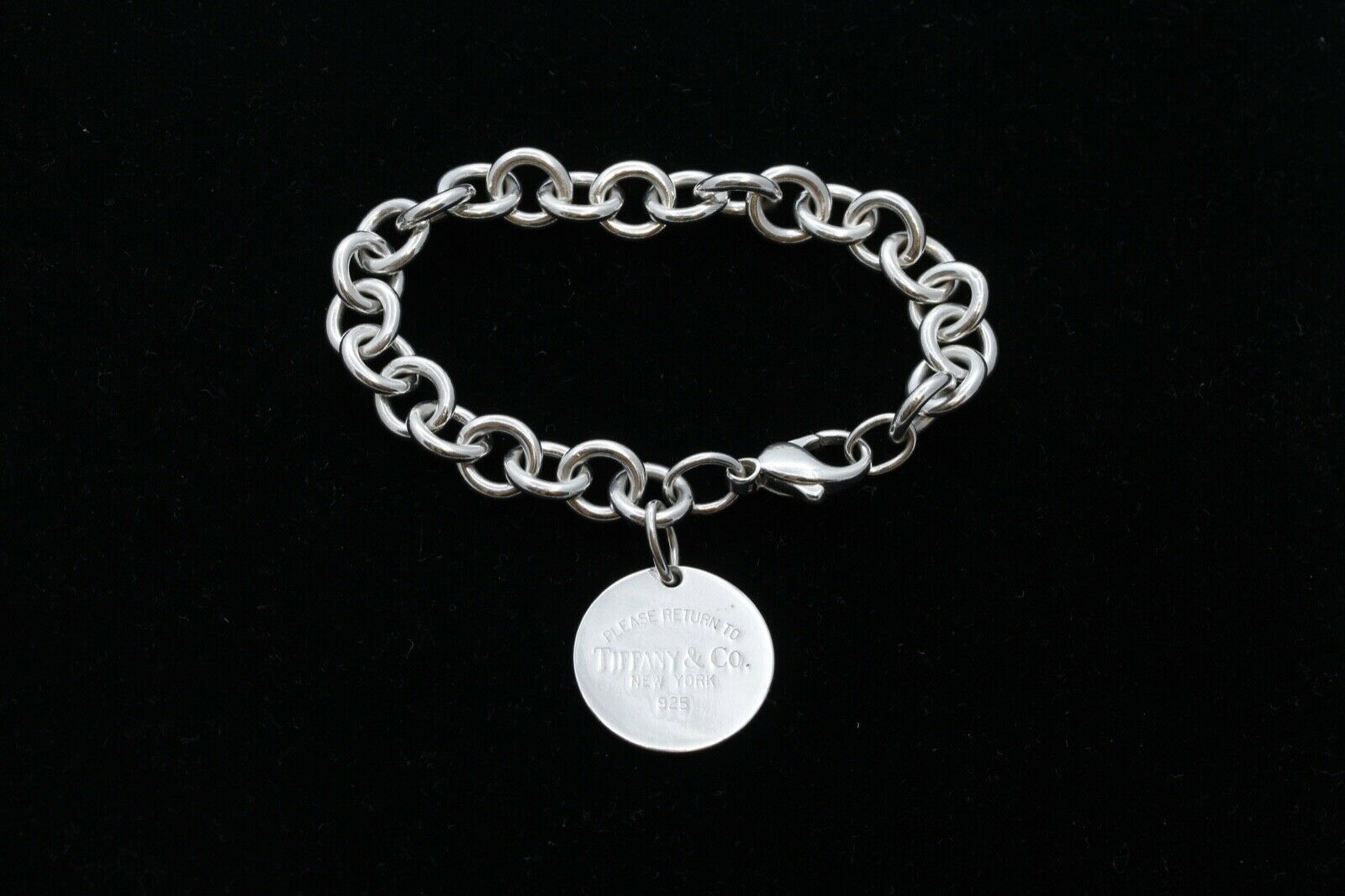Vintage Tiffany and Co. Round Link Charm Bracelet 925