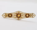 Vintage 14K Yellow Gold Citrine Bar Pin Brooch