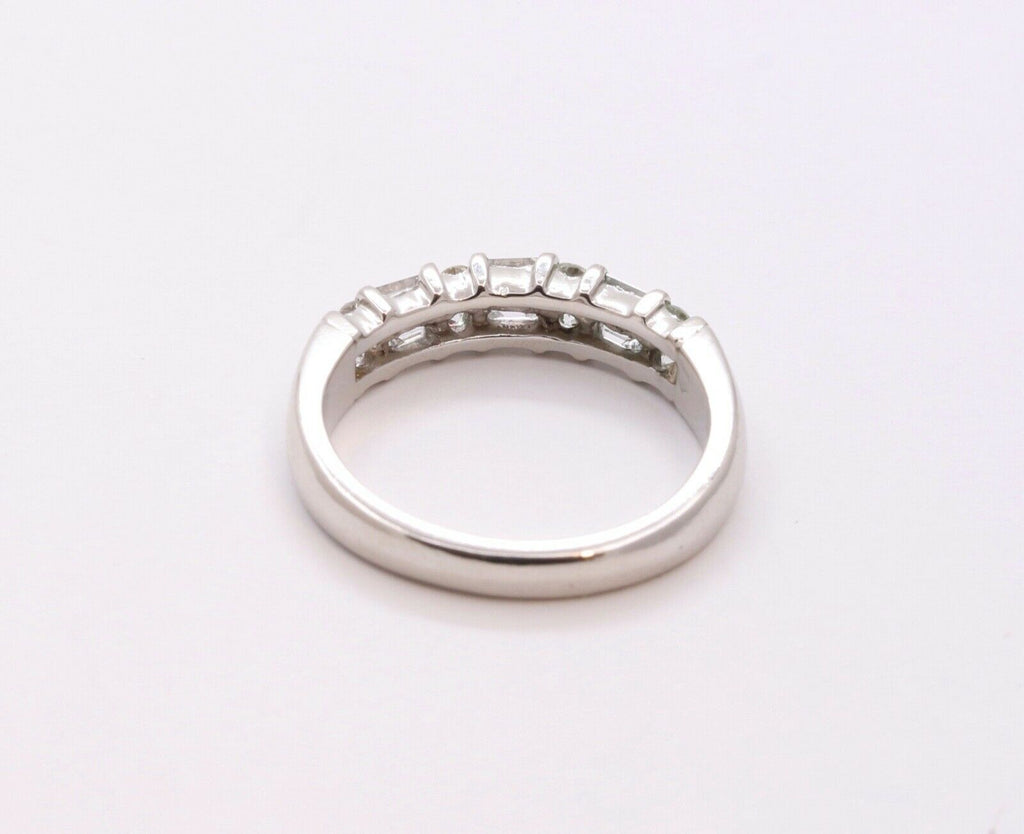 Vintage Ladies Diamonds Platinum White Gold Wedding Band Stackable Ring