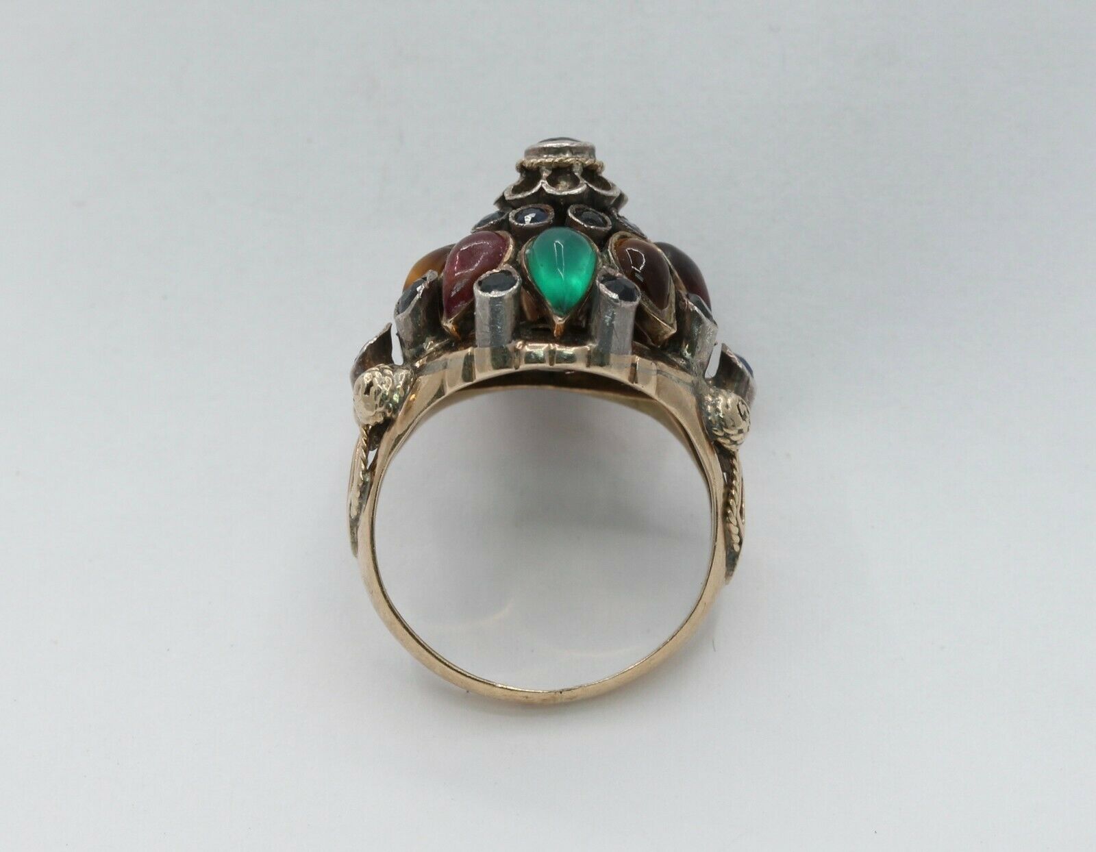 Vintage 18K Yellow Gold East Harmen Multi-Stone Ring