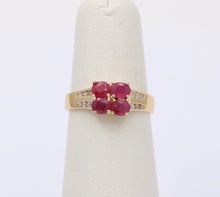 Load image into Gallery viewer, Vintage Rubies Diamonds 14K Yellow Gold Ring
