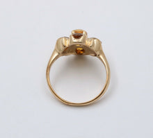 Load image into Gallery viewer, Vintage 14K Yellow Gold Citrine Flower Ring, Cocktail Ring
