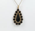 Victorian Teardrop Pendant Onyx Gold Filled