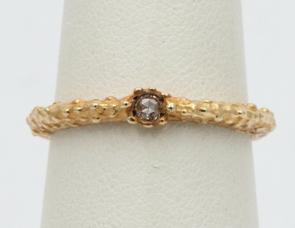 Vintage Rustic 14K Rose Cut Diamond Promise Ring