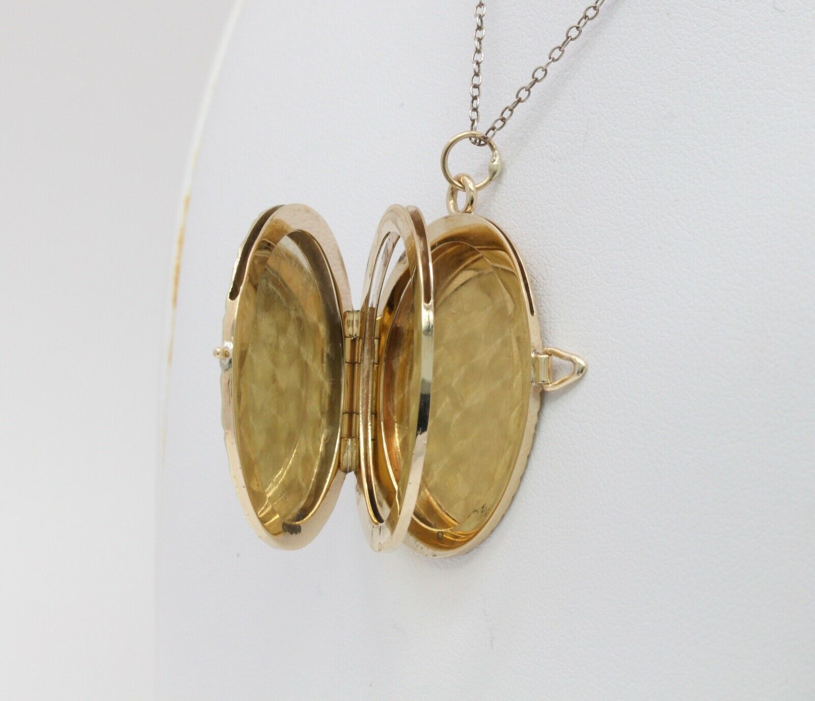 Vintage Enamel 14K Yellow Gold Filed Multi Picture Locket