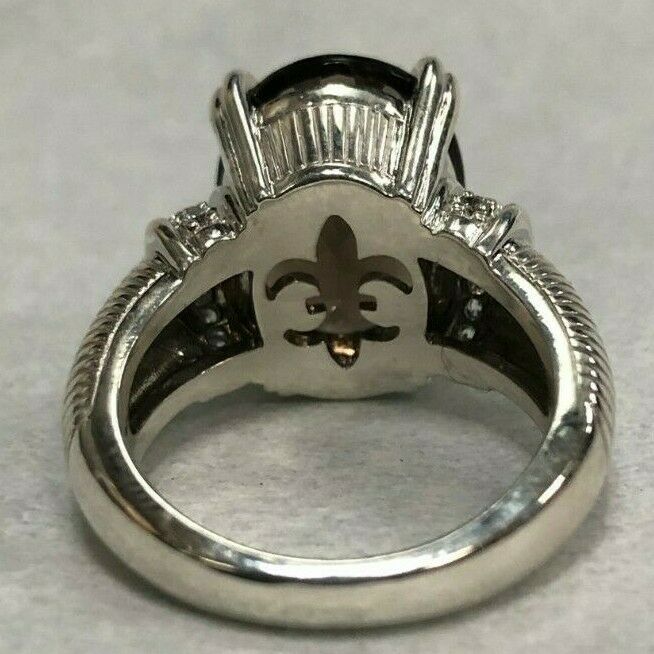Judith Ripka Sterling Silver Smoky Topaz Solitaire Cocktail Ring