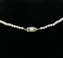 Load image into Gallery viewer, Art Deco Akoya Pearls Diamonds 14K White Gold Necklace
