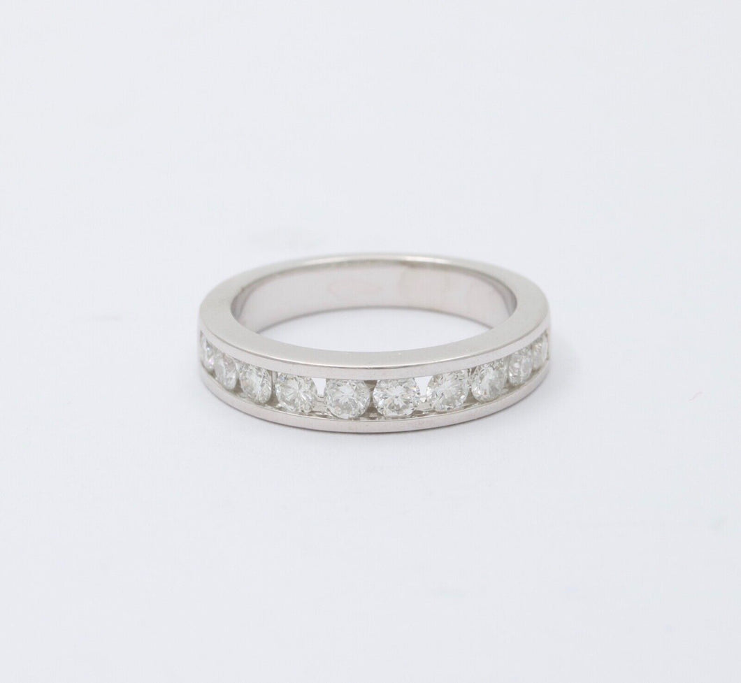 Vintage Wedding Band Diamonds 18K White Gold Ring