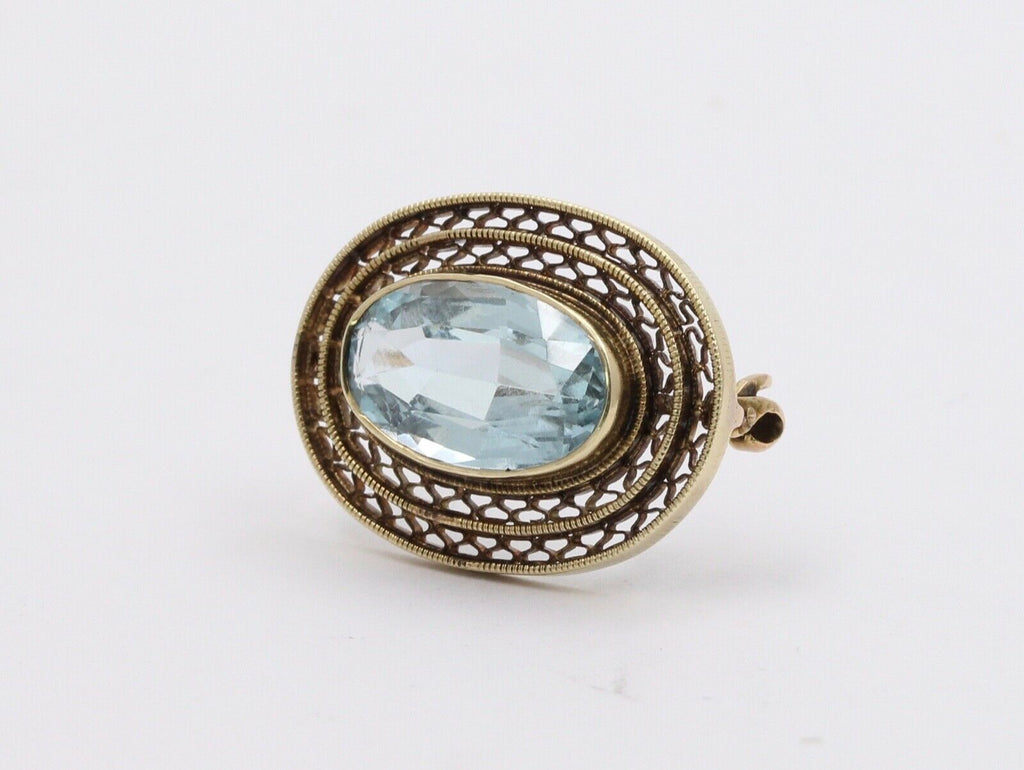 Edwardian Natural Aquamarine Ladies Brooch Pin