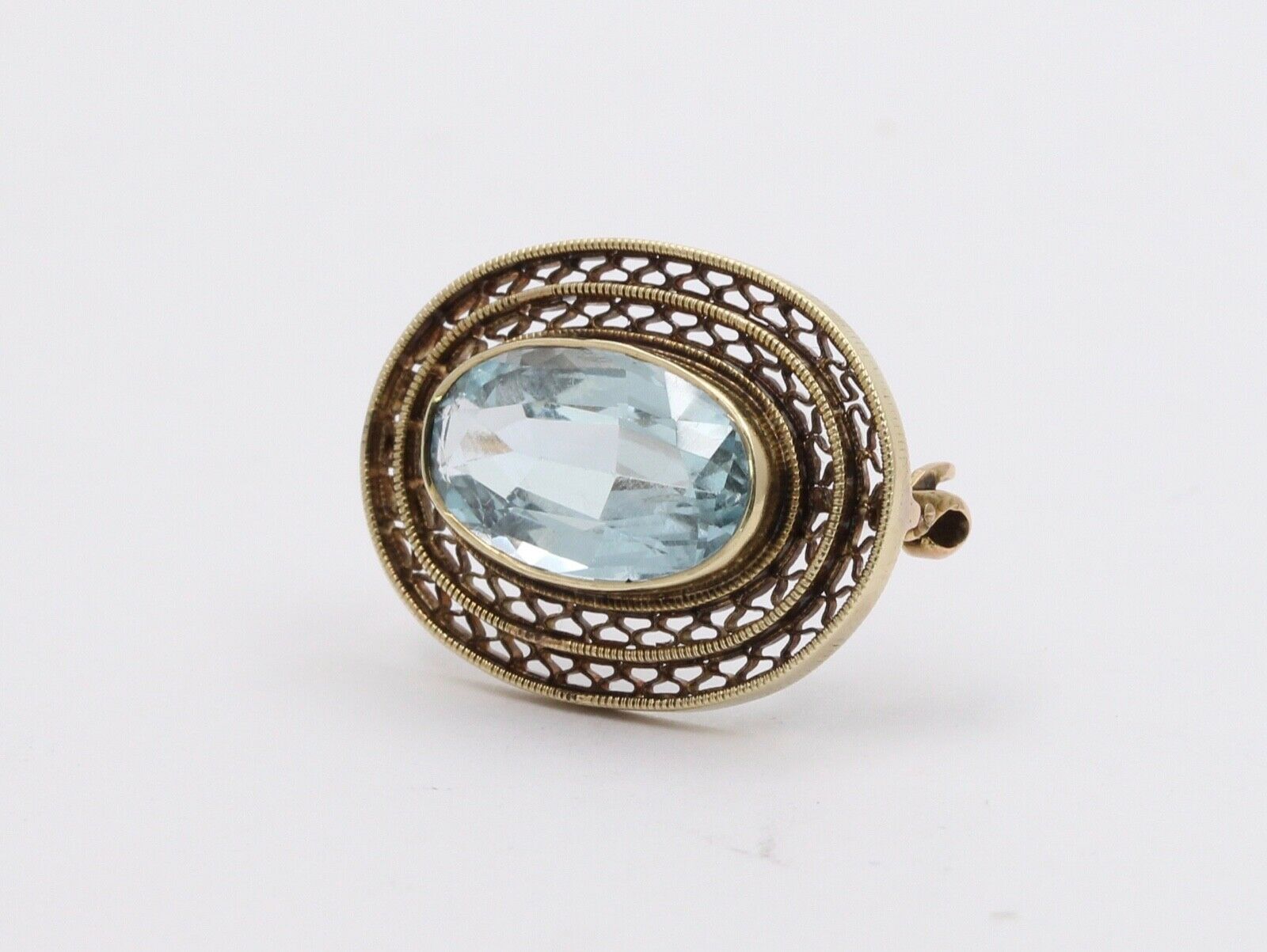 Edwardian Natural Aquamarine Ladies Brooch Pin