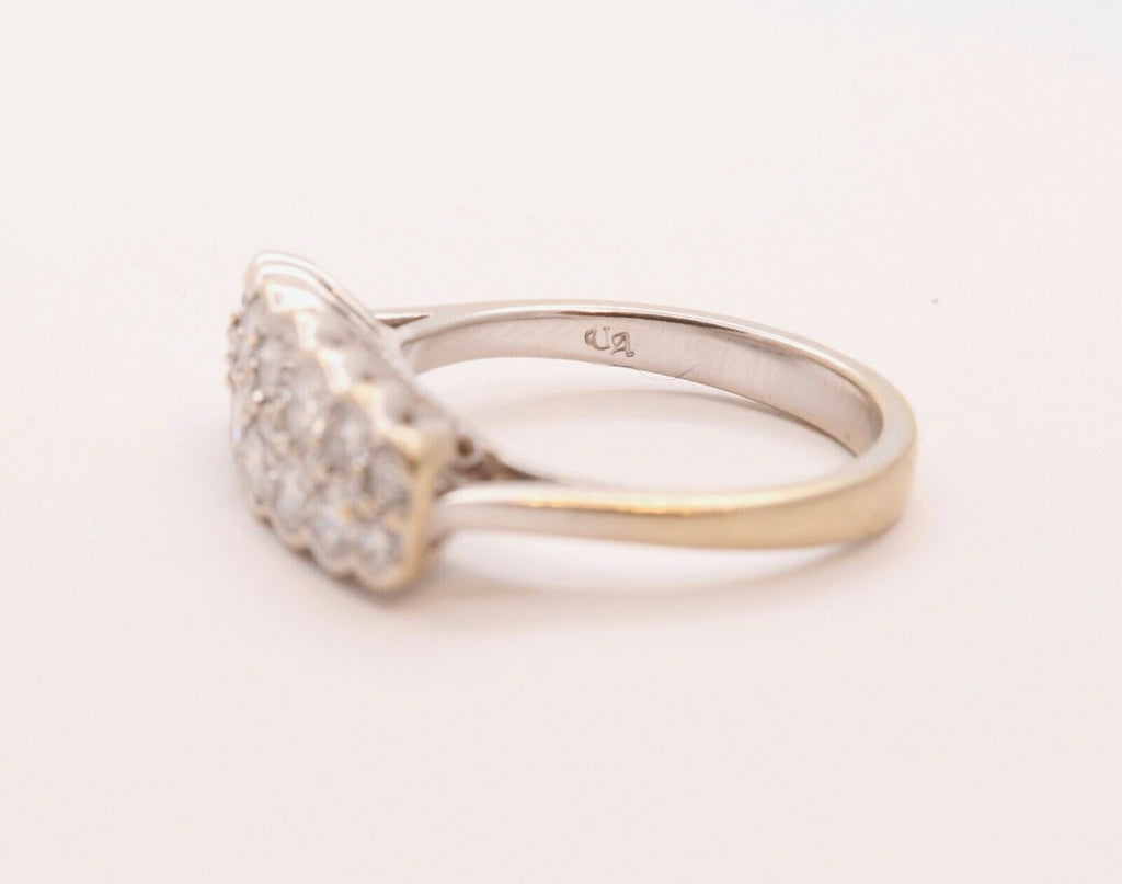 Vintage Ladies Diamonds 18K White Gold Wedding Band Ring