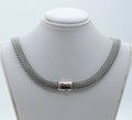 Vintage Flli Menegatti 18K 925 Sterling Silver Woven Choker Necklace