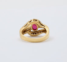 Load image into Gallery viewer, Vintage 18K Yellow Gold Ruby &amp; Diamond Ring, Engagement Ring
