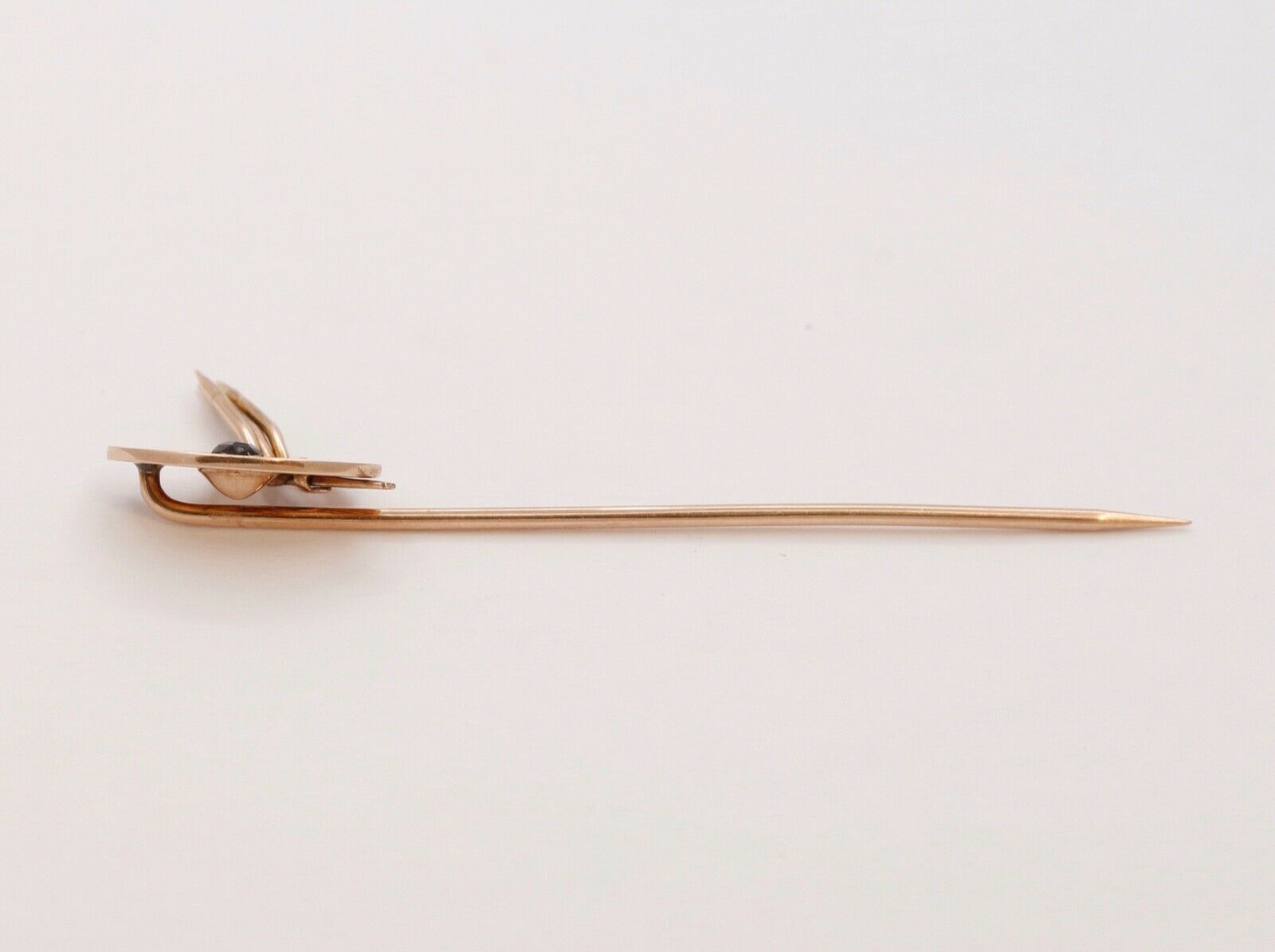 Vintage Paint Palette Blue Sapphire 14K Yellow Gold Stick Pin