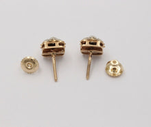 Load image into Gallery viewer, Antique Victorian 14K Yellow &amp; White Gold Old Mine Cut Diamonds Studs Earrings
