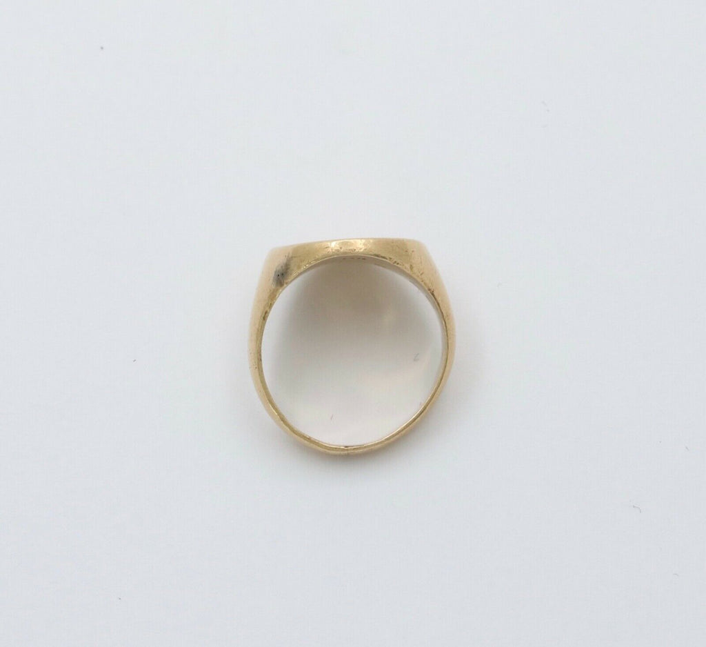 Vintage 14K Yellow Gold 1869 Stag Deer Intaglio Signet Estate Ring