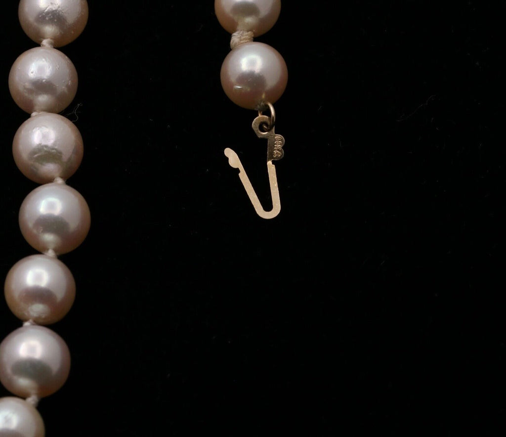 Vintage Akoya Pearl 14K Yellow Gold Hallmarked Necklace