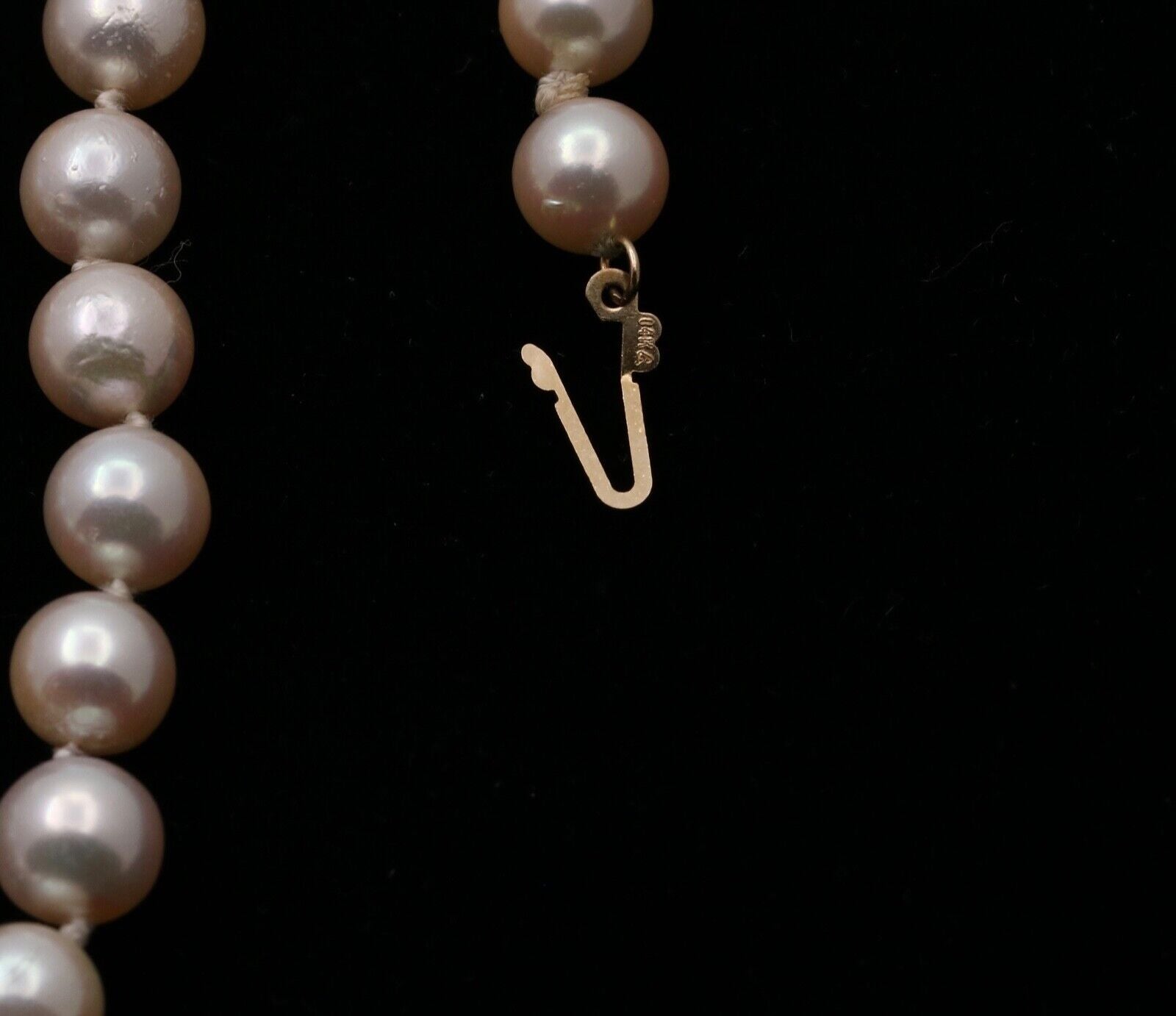 Vintage Akoya Pearl 14K Yellow Gold Hallmarked Necklace