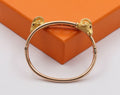 Vintage 14K Yellow Gold Ram's Head Bangle