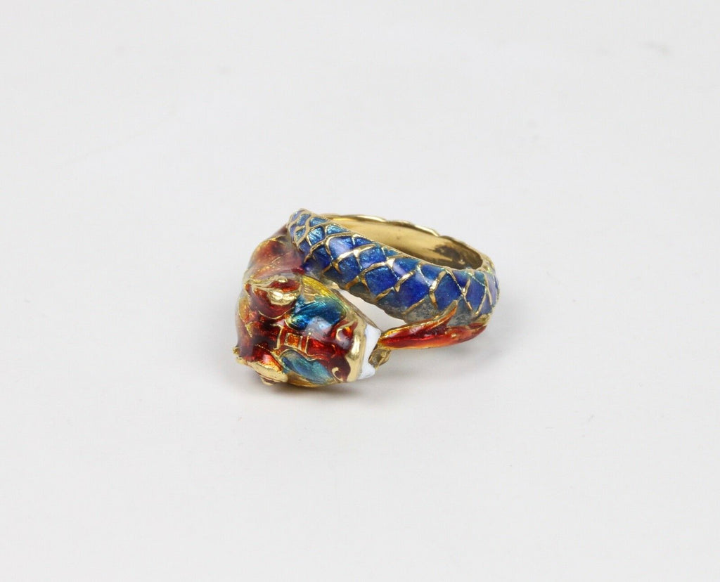 Vintage Sea Serpent 18K Unisex Ring